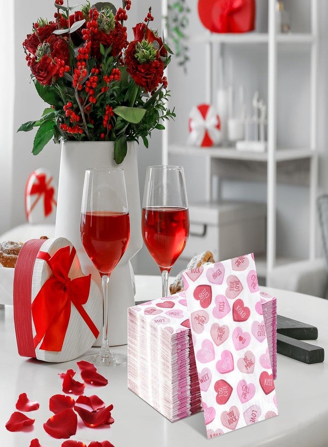 Pascliyna 200Pcs Valentine’s Day Paper Napkins, Pink Disposable Love Heart Napkins, Valentines Decorative Paper Guest Towels for Valentines Day Wedding Engagement Anniversary Home Bathroom Party Supplies - Image 5